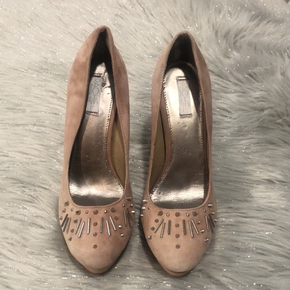 RACHEL Rachel Roy Suede Platform Studded Heels - Picture 3 of 8